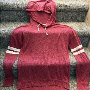 SO Cozy Red Hoodie with White Accents